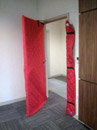Picture of quilted door and door frame covers