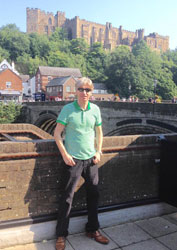 Malcolm out and about in Durham city - probably for a coffee